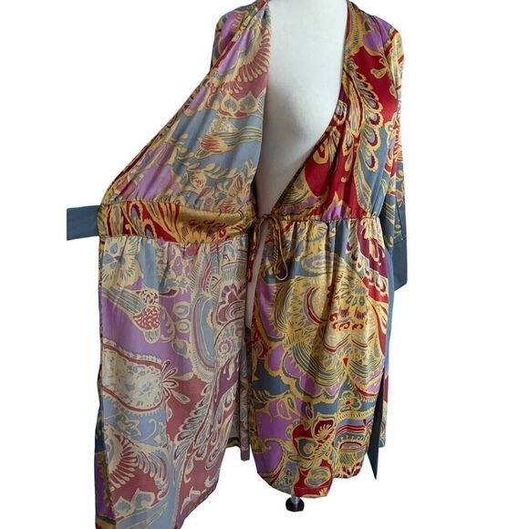Lilka 1/2 WRAP Dress Beautiful SILKY Fabric 100% Polyester Inside & Side Tie M - Picture 4 of 10